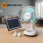 Duravolt 12 Inches Rechargeable Table Fan (DRF-12TS) With Solar Panel
