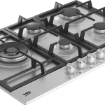 Beko 90CM Stainless Steel Gas Hob with 4 Gas Burners and 1 Wok Burner - HQAW75225 SX