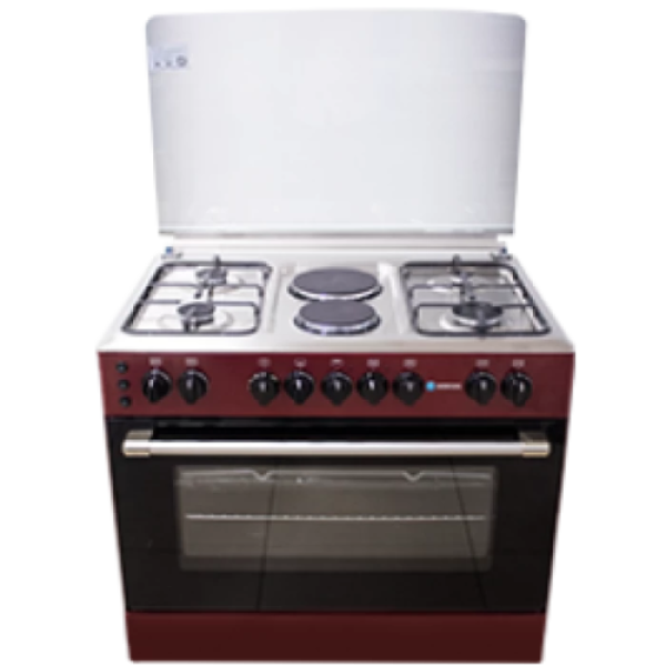 Haier Thermocool 4 Gas Burner + 2 Electric Hotplate Standing Gas Cooker - TEC CKR STD D MADAME 904G2E OG-9842 BUR