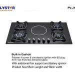 POLYSTAR 4 GAS + 1 ELECTRIC TEMPERED GLASS BUILT IN GASHUB – PV-JYG5E1