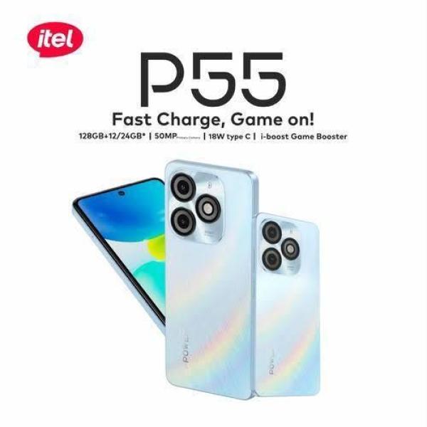 Itel P55 Dual SIM Smartphone - 6.6", 4GB/128GB, 5000mAH, Android 13