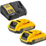 Dewalt XR Charger + 2×2.0AH 18V Battery DCB115D2-QW