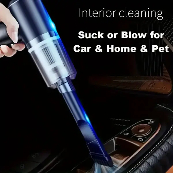 2-in-1 Rechargeable Vacuum Cleaner – Handheld for Home & Car Use