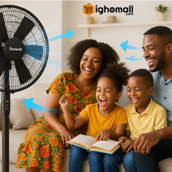Duravolt 17 Inches Standing Fan (DSF-173) - Black